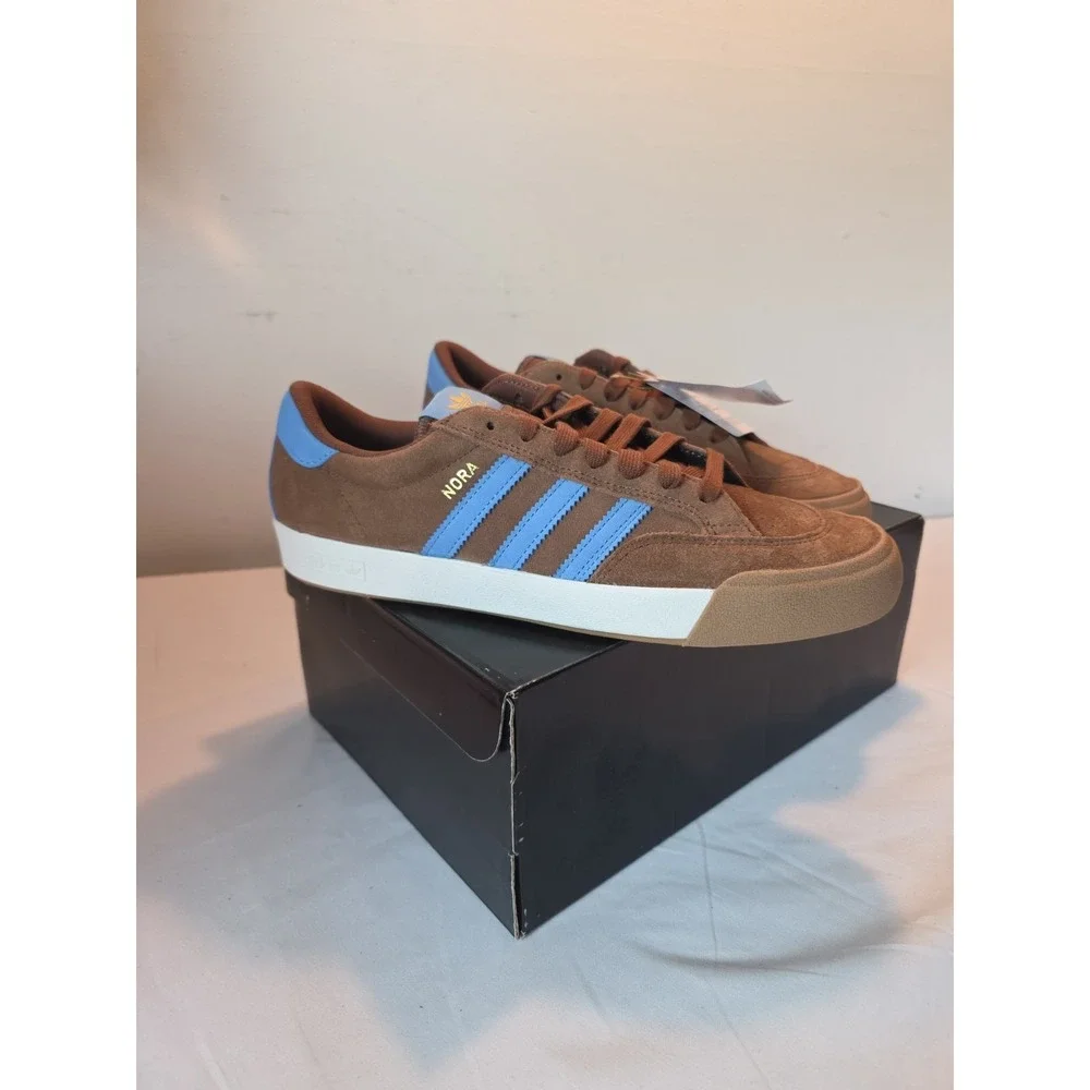 Adidas Nora Unisex New With Box Sneakers Men 11 Women 12 Brown/Blue JP8595 Skate